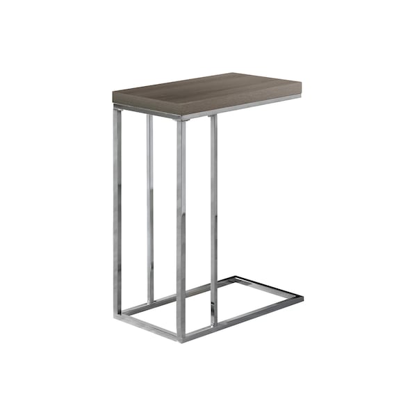 Accent Table - Dark Taupe With Chrome Metal